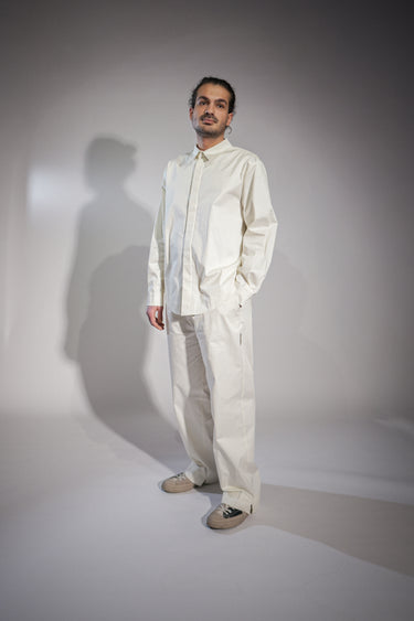 Mens Off White Cotton Pants Petite
