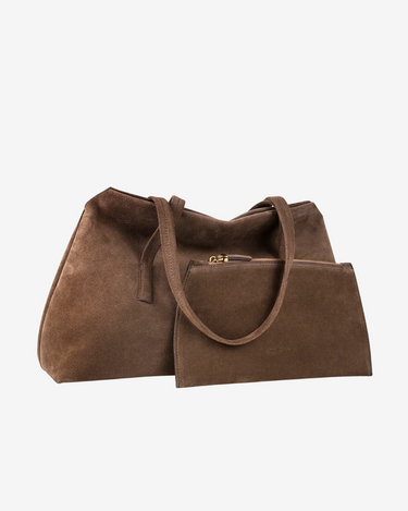 Geanta Tote Aurora, Mocha Mousse Suede
