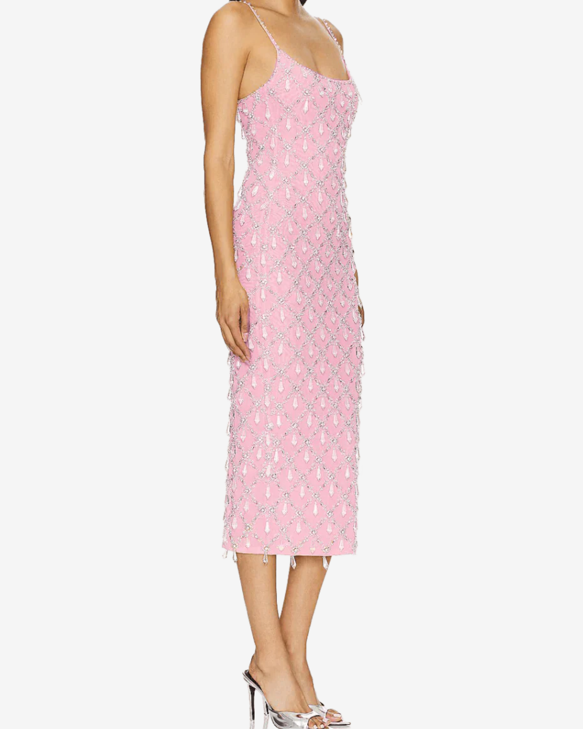 Rochie Maxi cu Cristale Calliope, Roz