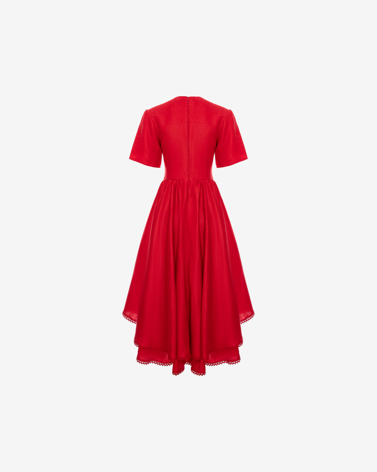 Rochie Midi din Bumbac, Rosie