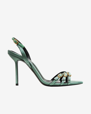 Sandale din Satin Ivy, Verde Menta