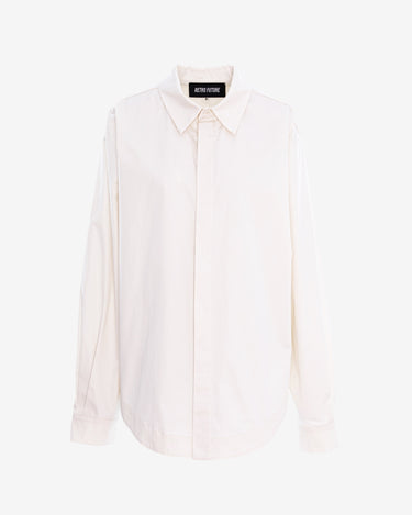 Men Off White Cotton Shirt