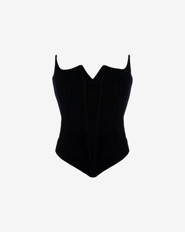 Corset din Catifea Feel Me, Negru