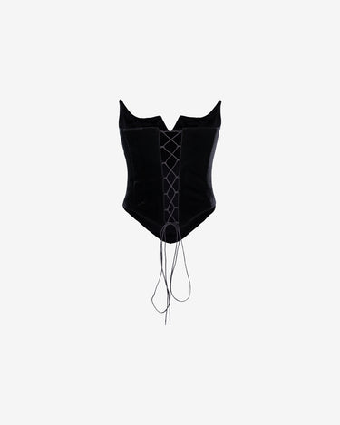 Corset din Catifea Feel Me, Negru