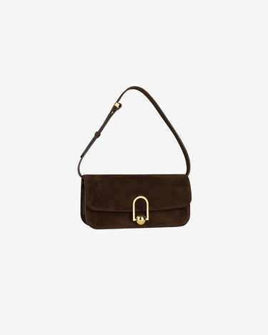 Geanta Baguette EON, Chocolate Suede