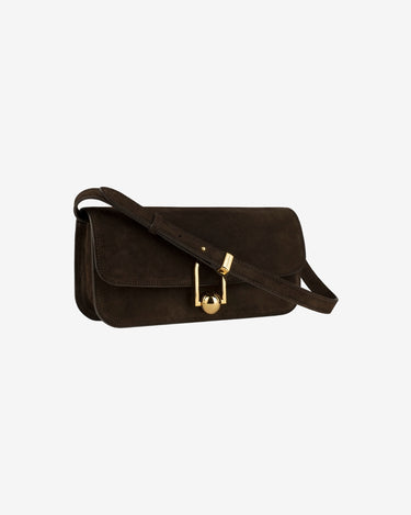Geanta Baguette EON, Chocolate Suede