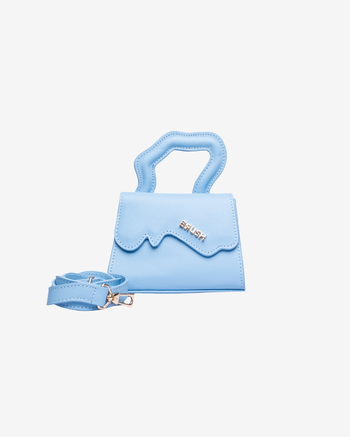Geanta de Piele "Baby Leak", Albastru Deschis, Brush