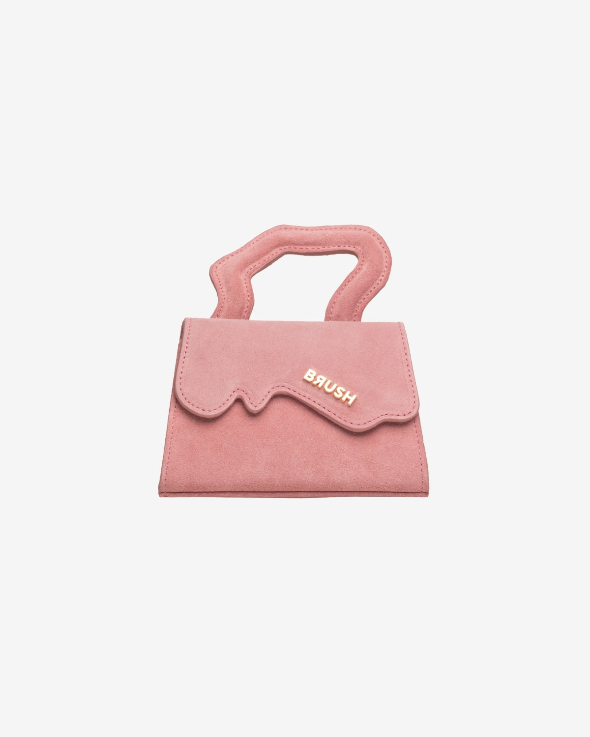 Geanta de Piele "Baby Leak", Roz Pudra, Brush