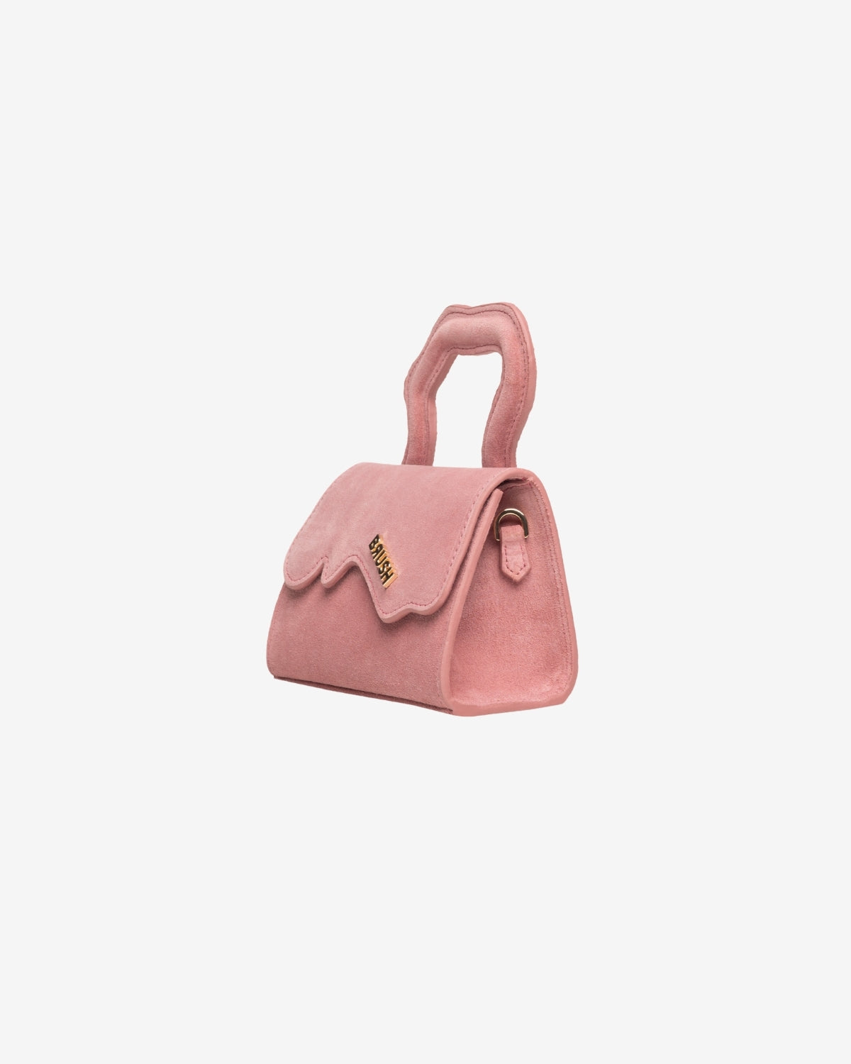 Geanta de Piele "Baby Leak", Roz Pudra, Brush