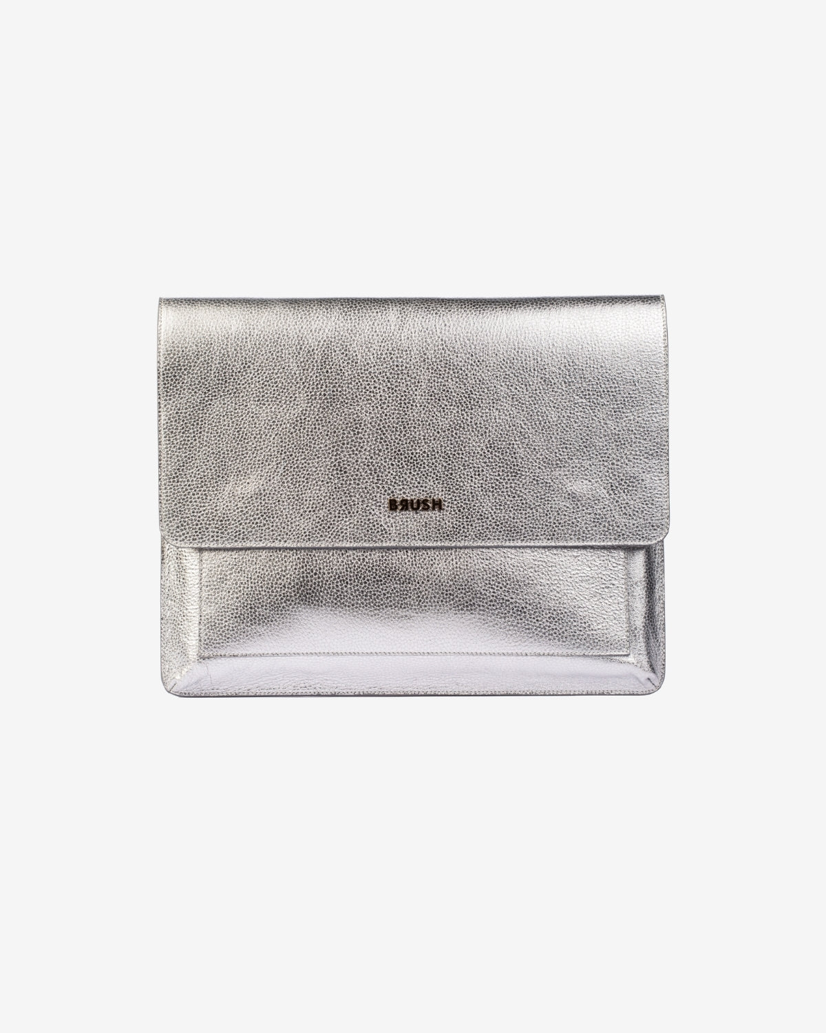 Husa Piele pentru Laptop, Argintie, Brush