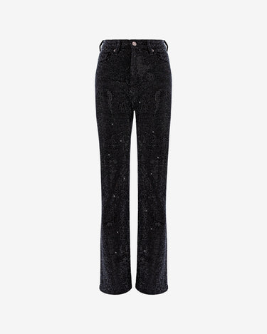 Straight Jeans with Rhinestones, Black