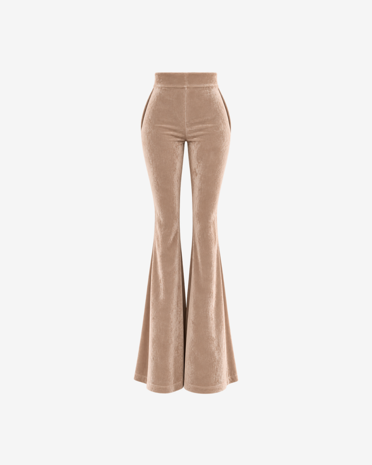 Pantaloni Trapez Blankie din Catifea, Latte