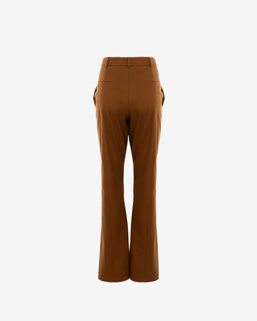 Pantaloni cu Talie Dubla, Mocha