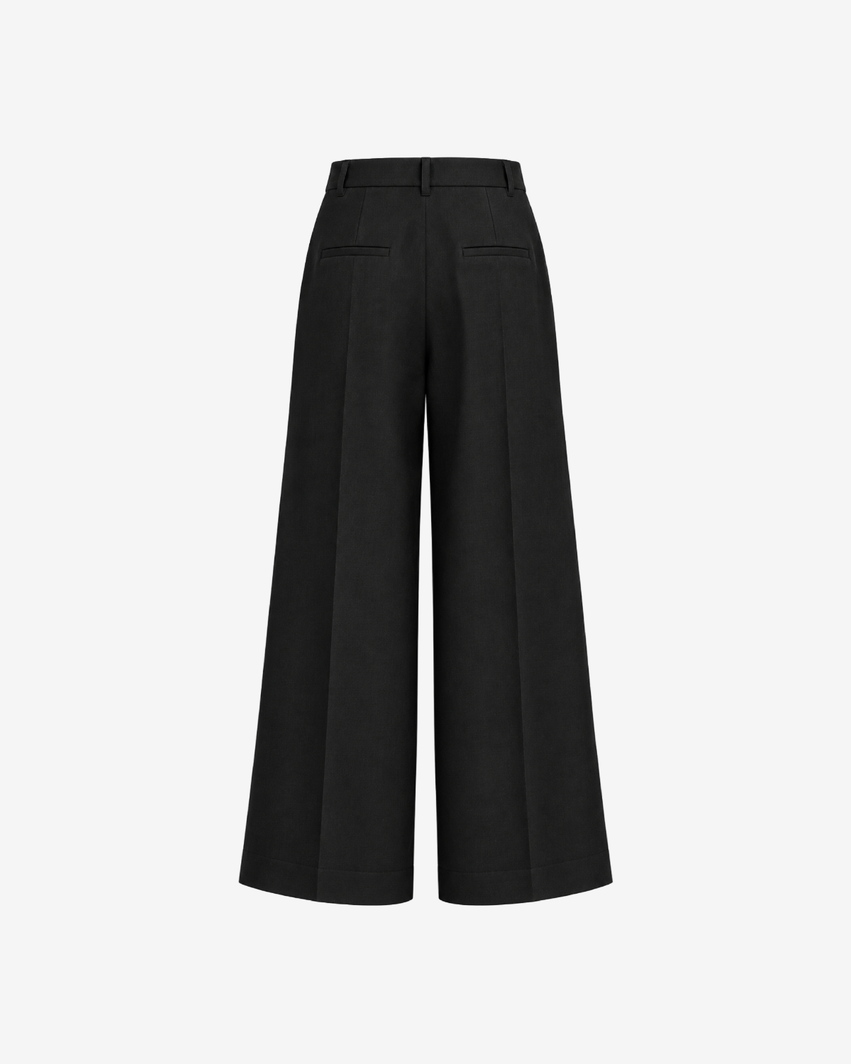 Pantaloni Retro Wide Leg din Lana, Negri
