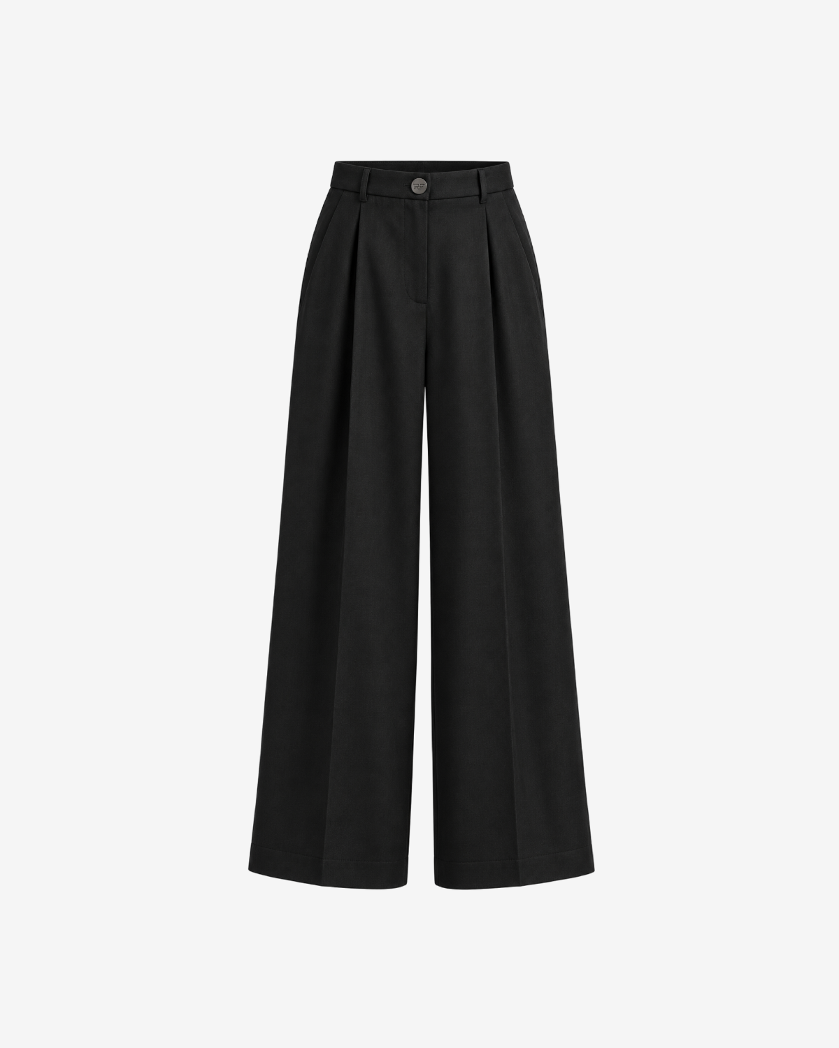 Pantaloni Retro Wide Leg din Lana, Negri