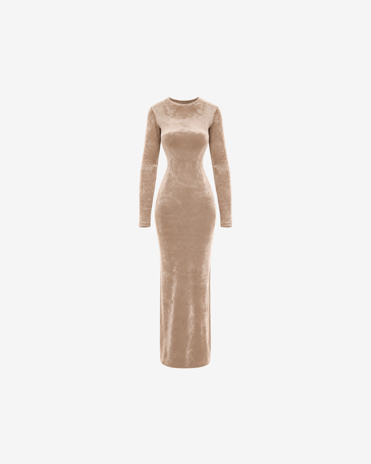 Rochie Maxi Blankie din Catifea, Latte