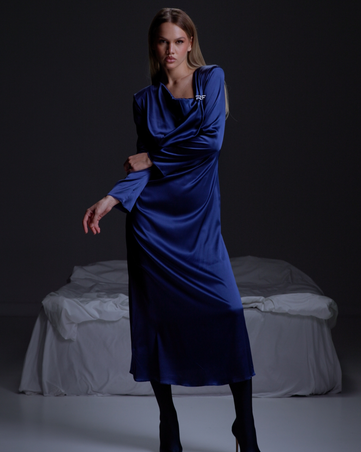 Rochie din Matase, Bleumarin