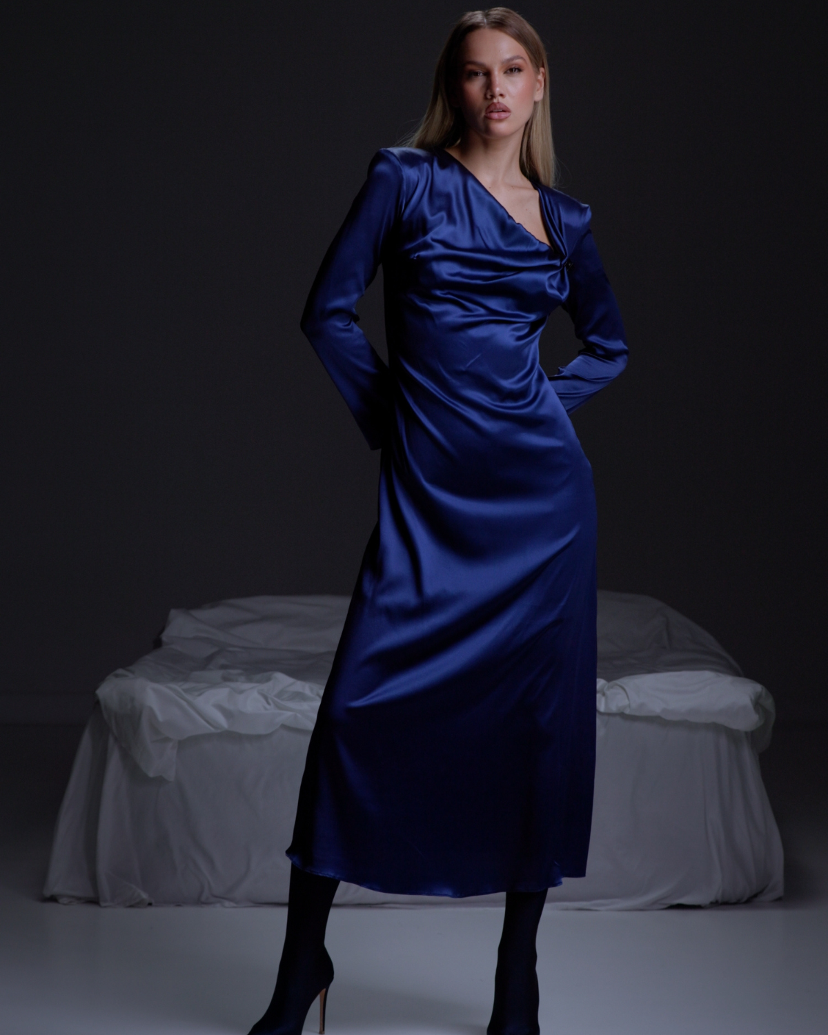 Rochie din Matase, Bleumarin