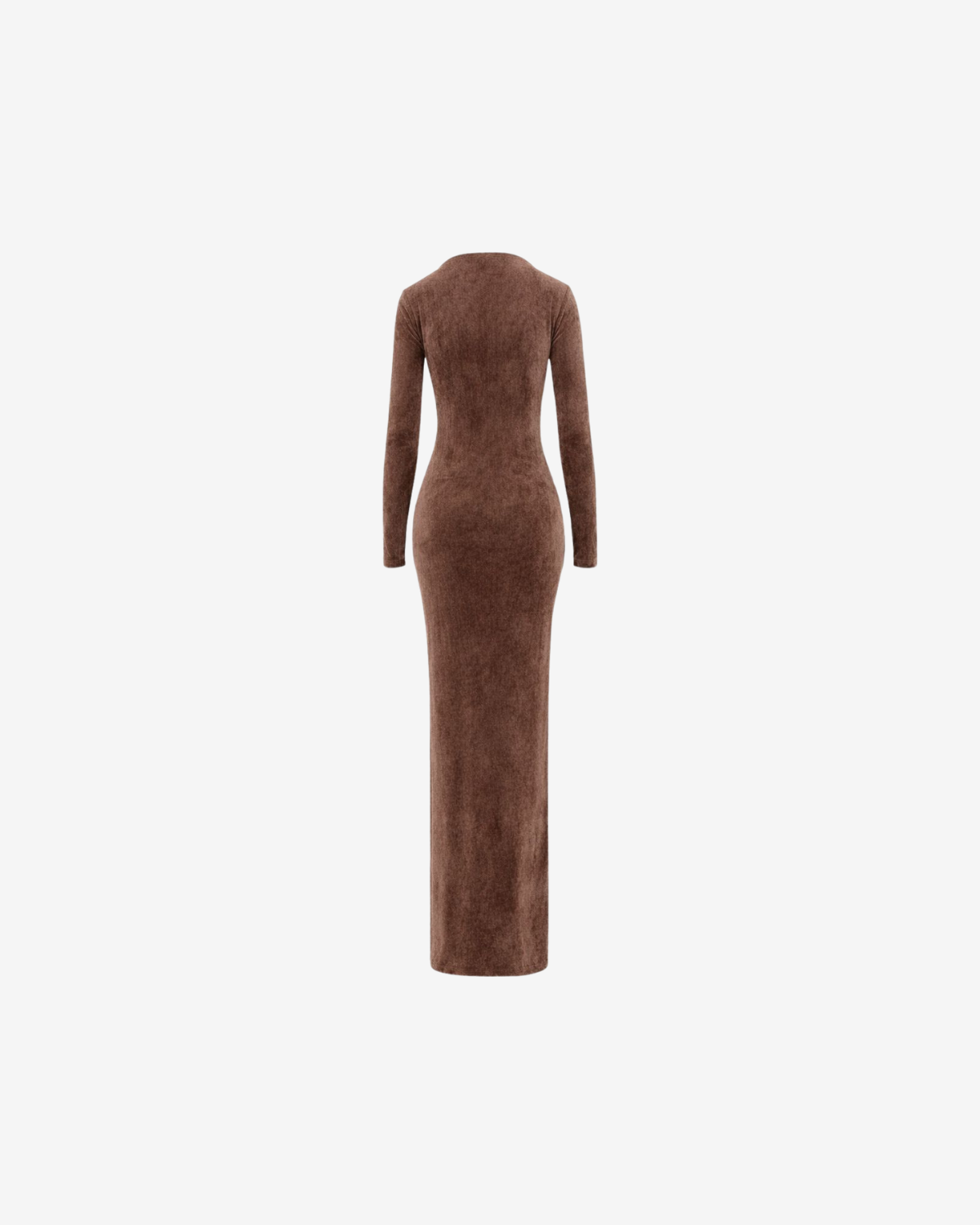 Rochie Lunga Blankie din Catifea, Chocolate