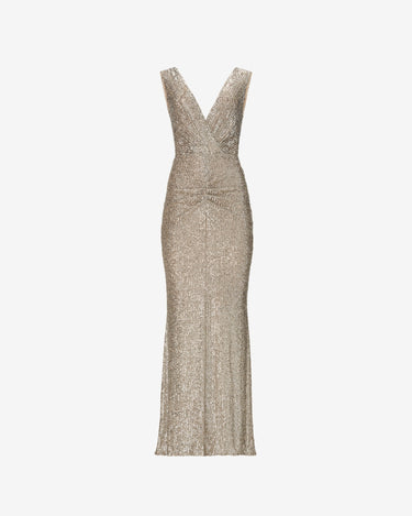 All Eyes On You Silver Sequin Gown