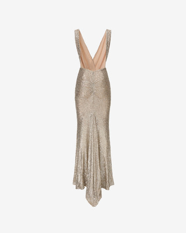 All Eyes On You Silver Sequin Gown
