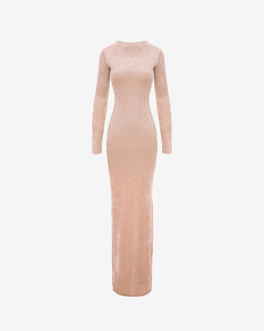 Blankie Velvet Long Dress, Vanilla