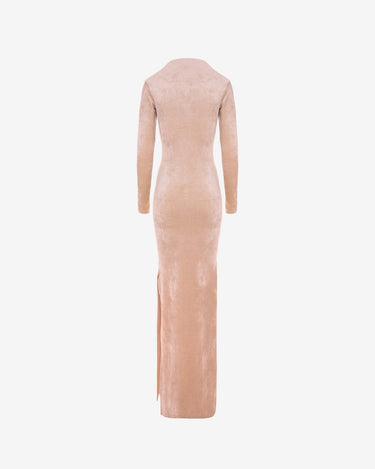Blankie Velvet Long Dress, Vanilla
