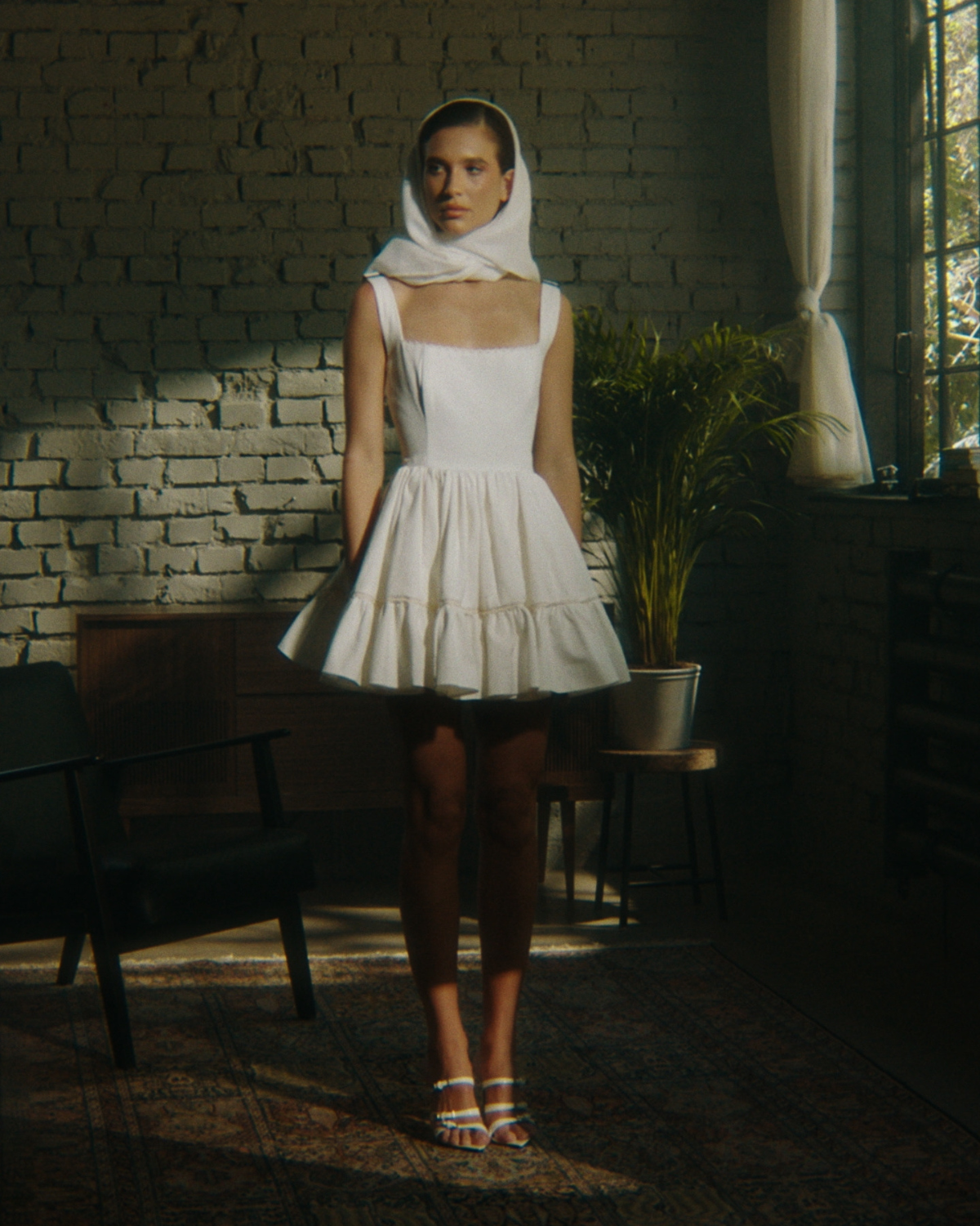 Rochie Corset Mini, White Lace