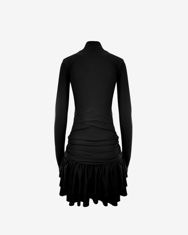 Silene Rose Applique Dress, Black