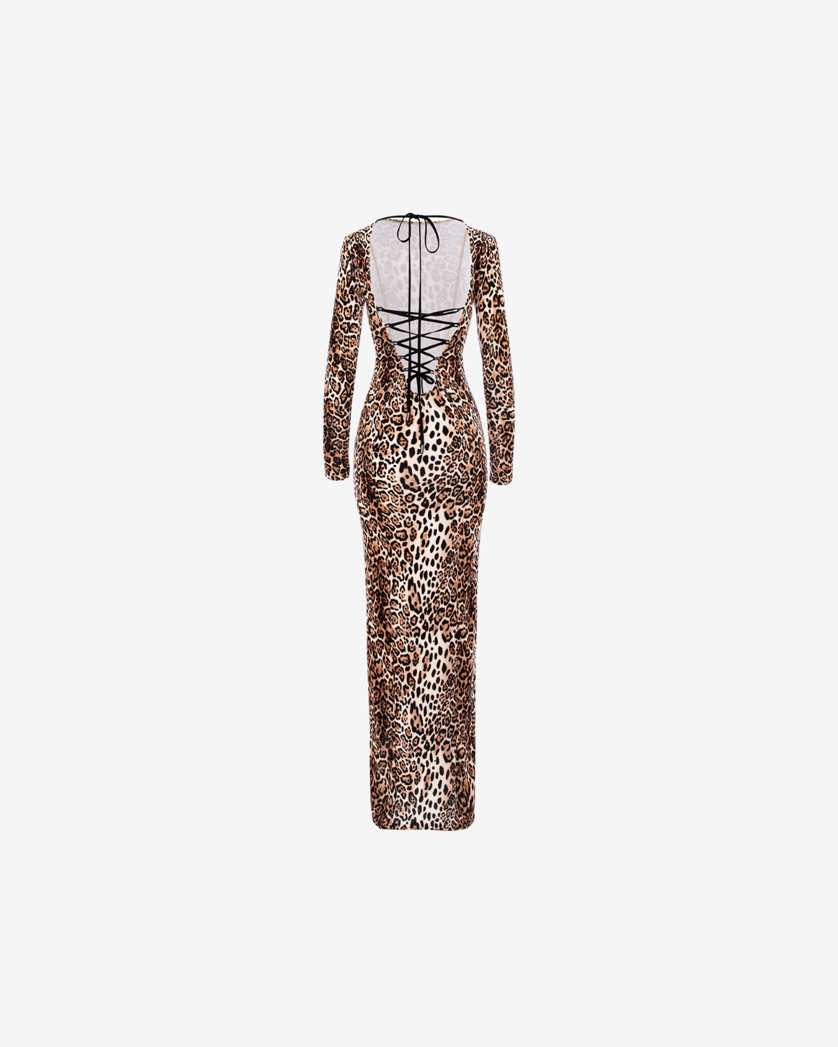 Rochie cu Spatele Gol Blankie din Catifea, Leopard