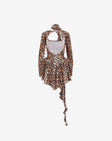 Rochie din Catifea Velvet Rose, Leopard