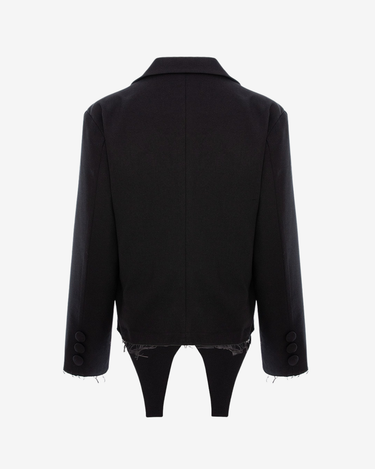 Sacou Oversized cu Portjartier, Negru