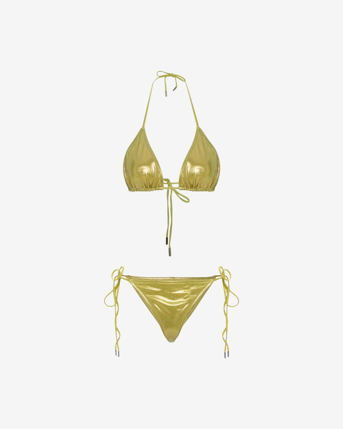 Costum de Baie Triunghi, Metallic Green