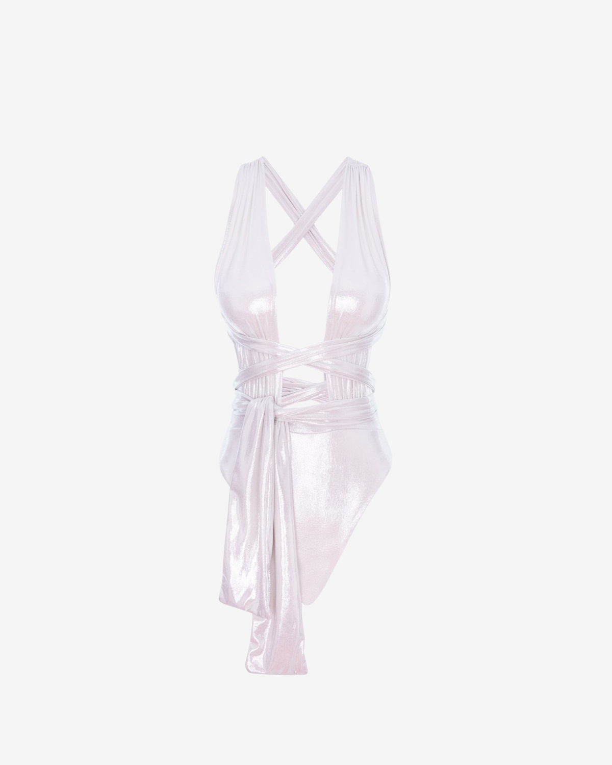 Costum de Baie Intreg, Metallic White
