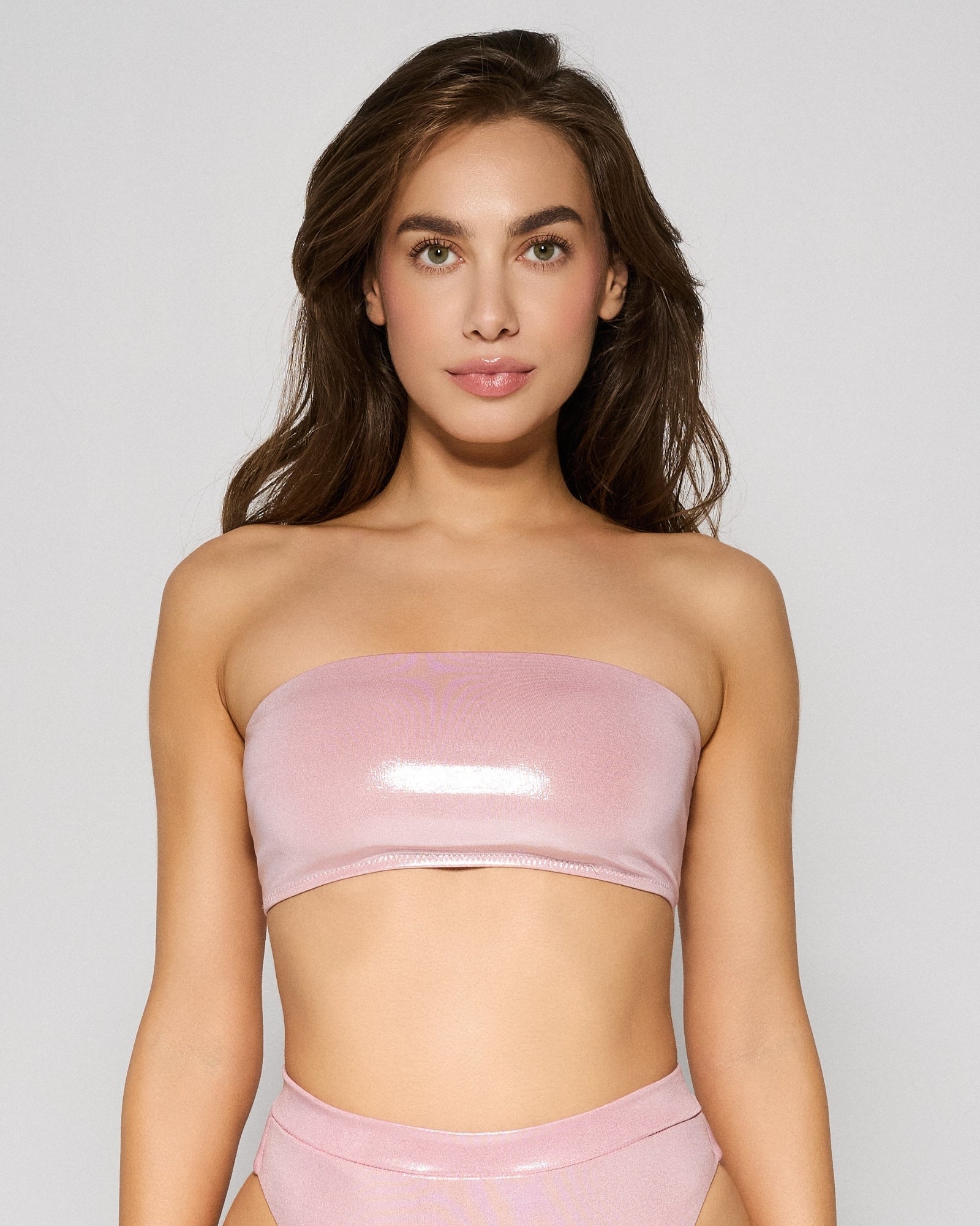 Sutien de Baie Bralette, Metallic Pink, INFSD