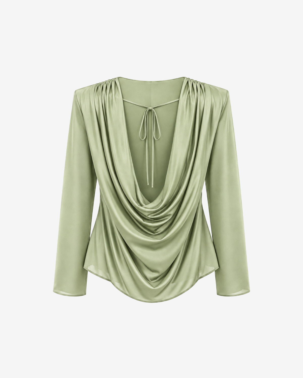 Bluza Stella cu Spate Drapat, Sage Green