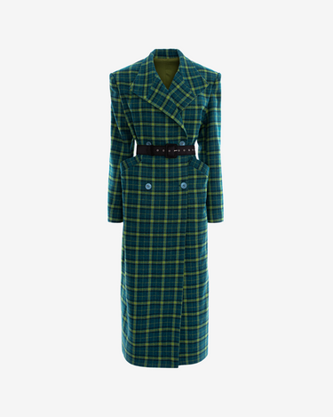 Trench din Lana "Emerald Heritage", Verde