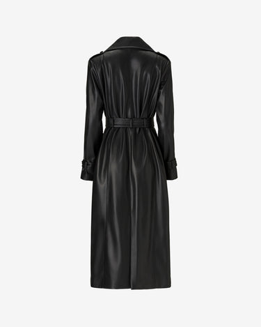 Leather Trench Coat, Black