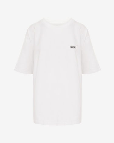 Tricou Oversized din Bumbac cu Logo, Alb