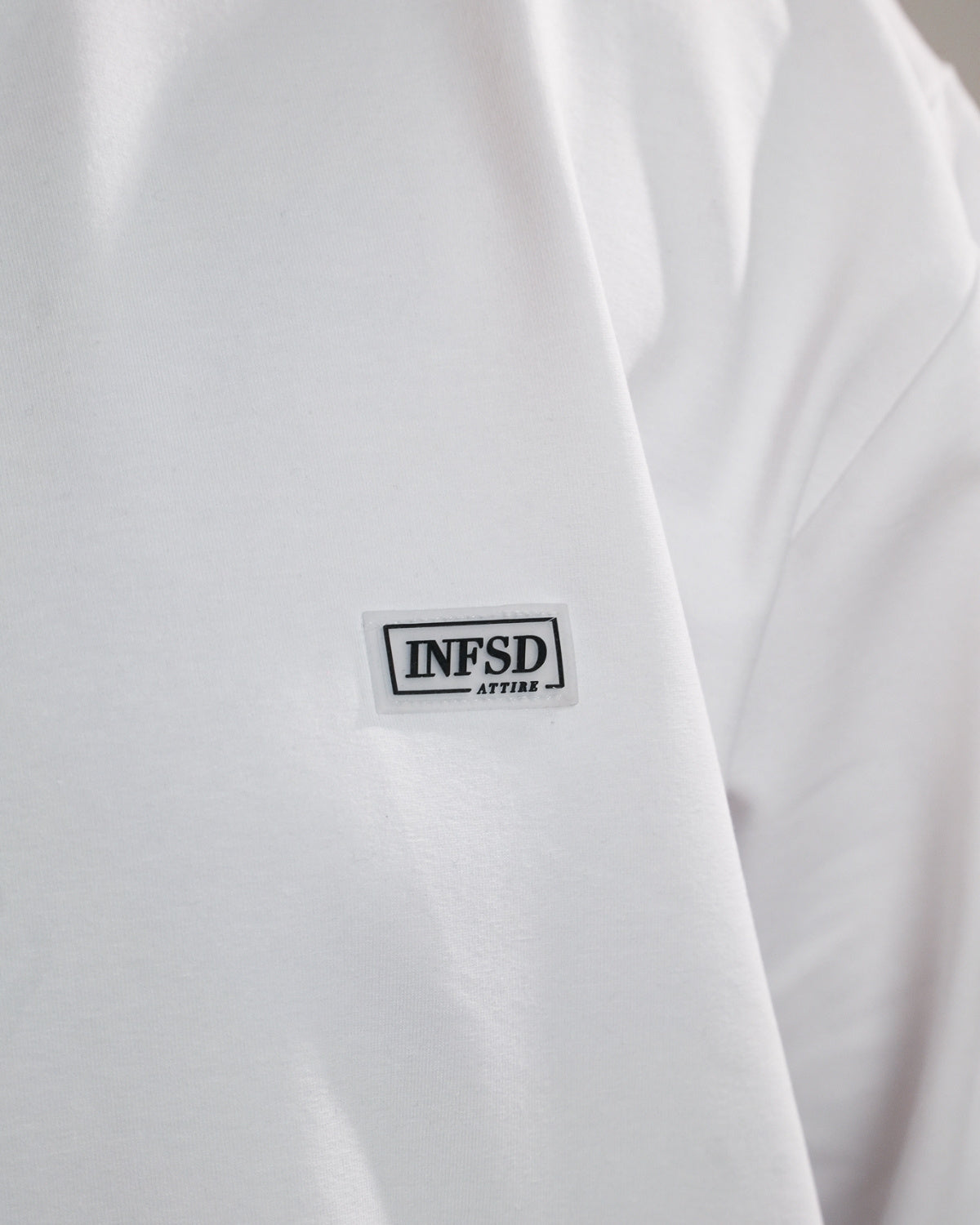 Tricou Oversized din Bumbac cu Logo, Alb, INFSD