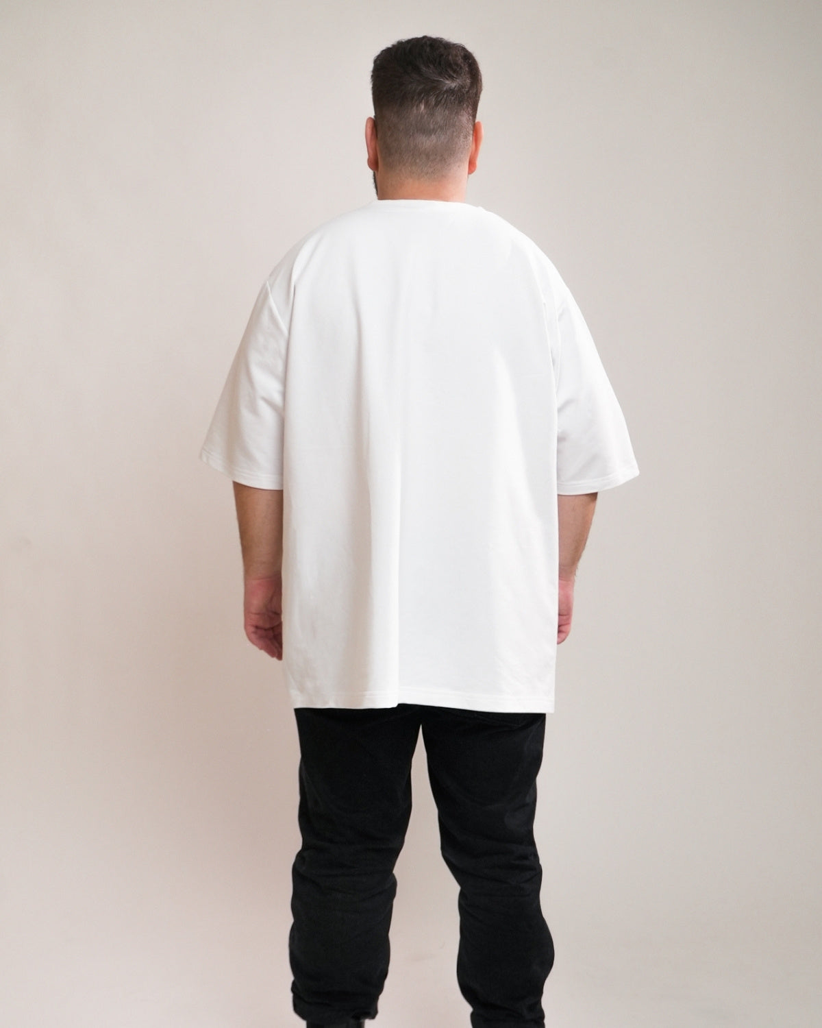 Tricou Oversized din Bumbac cu Logo, Alb, INFSD