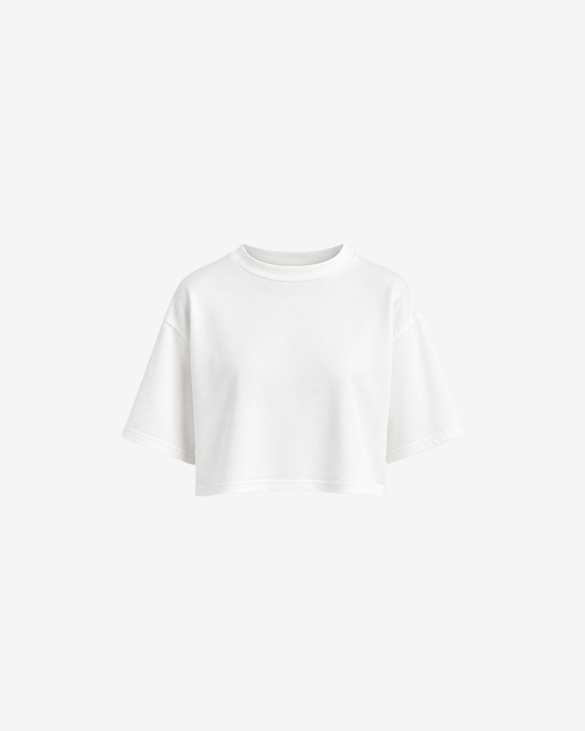 Tricou Crop, Alb