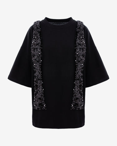 Tricou Oversized cu Accesoriu, Negru