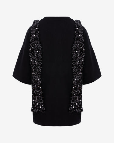 Tricou Oversized cu Accesoriu, Negru