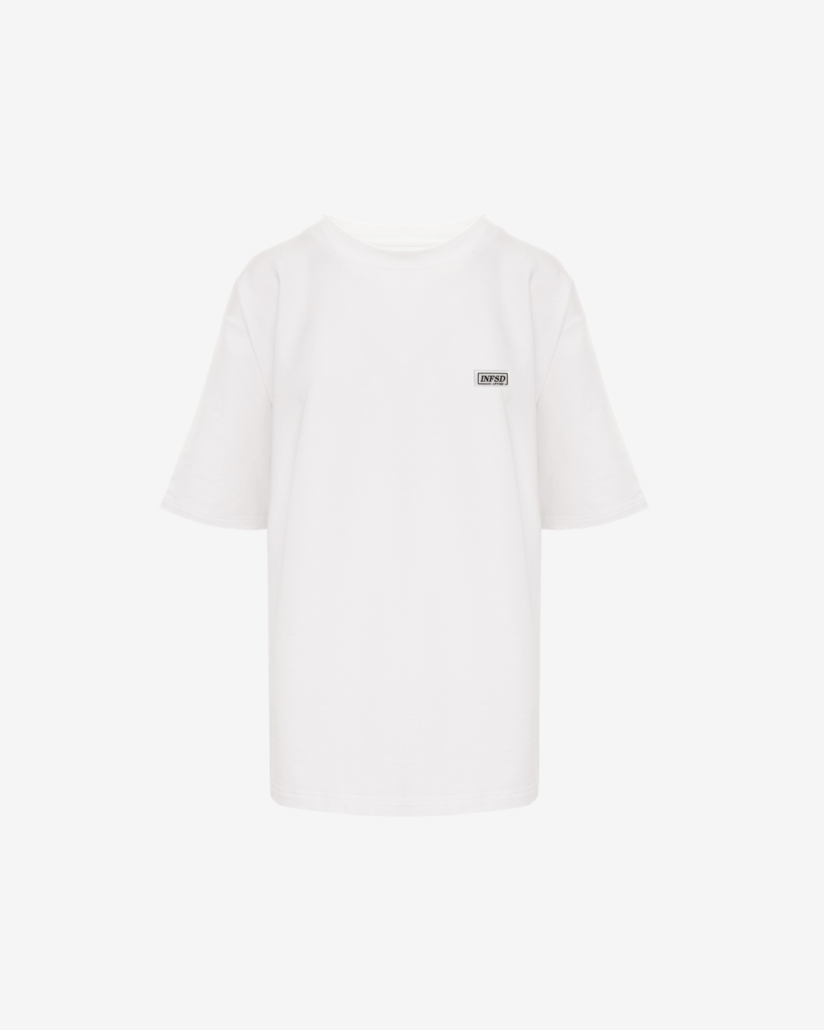 Tricou Oversized din Bumbac cu Logo, Alb, INFSD