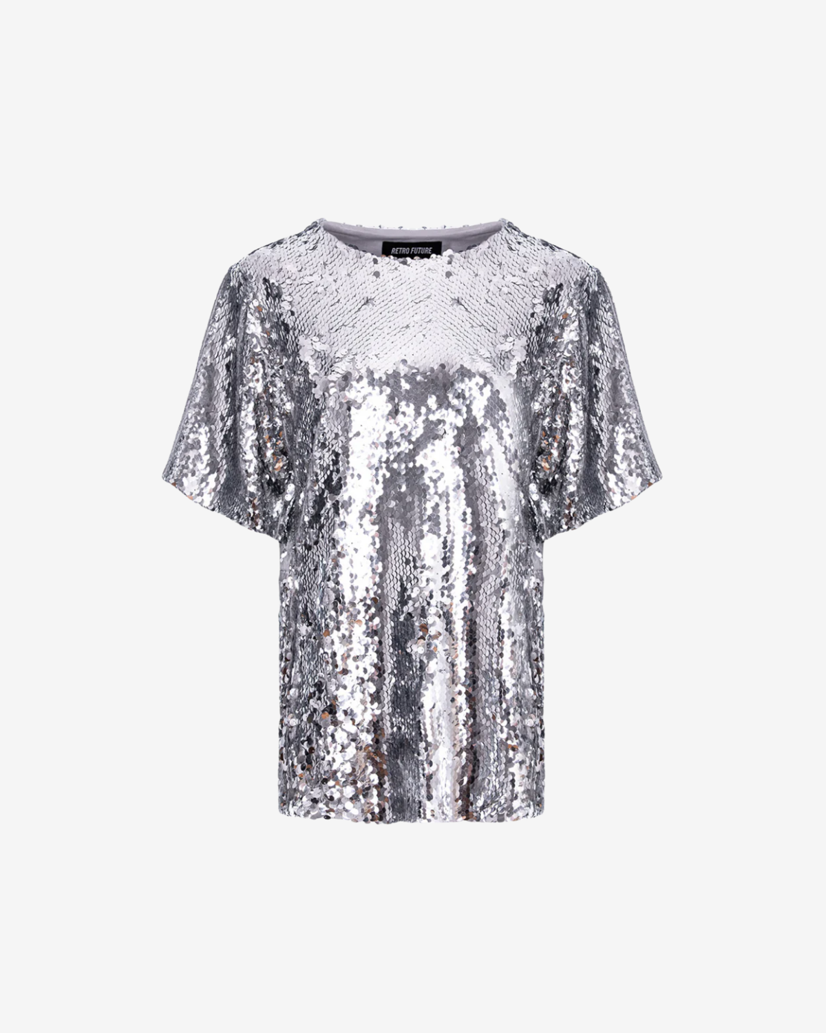 Tricou cu Paiete Argintii