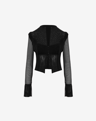 Camasa din Mesh si Lycra "Echo", Neagra