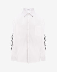 Camasa Oversized Tatted, Alba