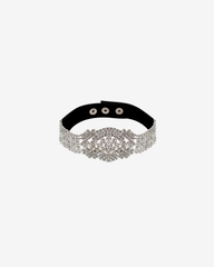 Chocker din Piele Intoarsa cu Pietre Swarovski