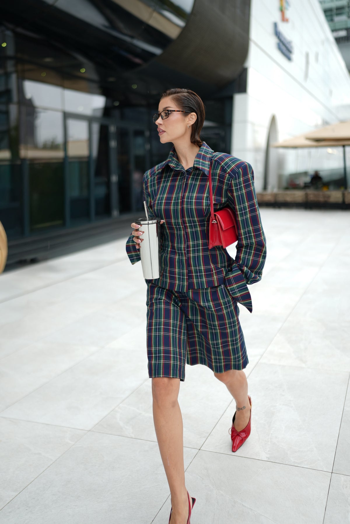 Pantaloni Scurti Lottie din Tartan